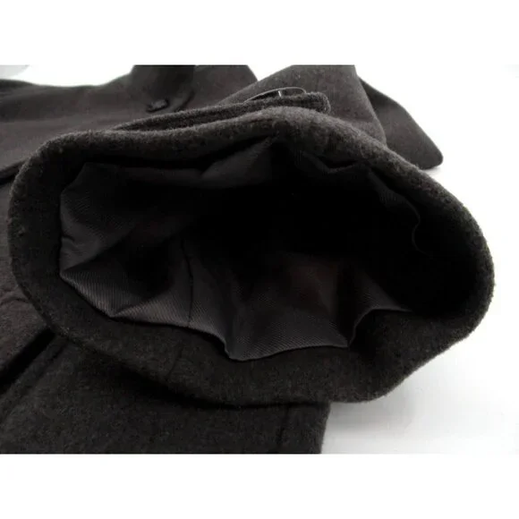 Vintage Jones New York Overcoat Womens Sz 12 Charcoal Gray Wool Lined Button Up - Picture 14 of 16